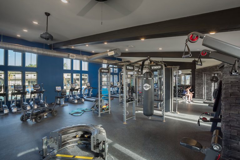 24/7 Gym, Yoga + SaunaWorkout's on site. No drive, no excuse. Sauna for the recovery.